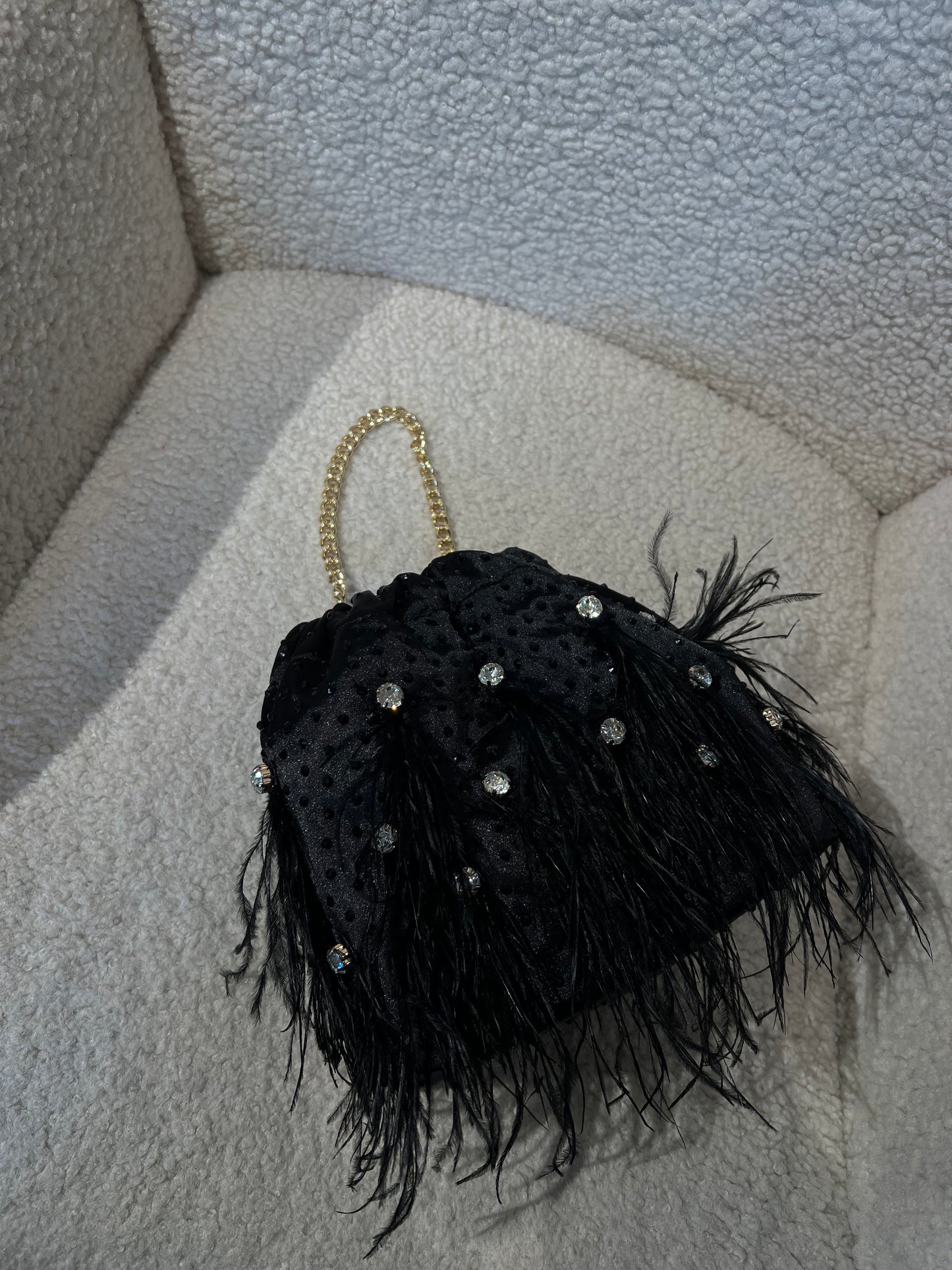 Borsa plumage strass