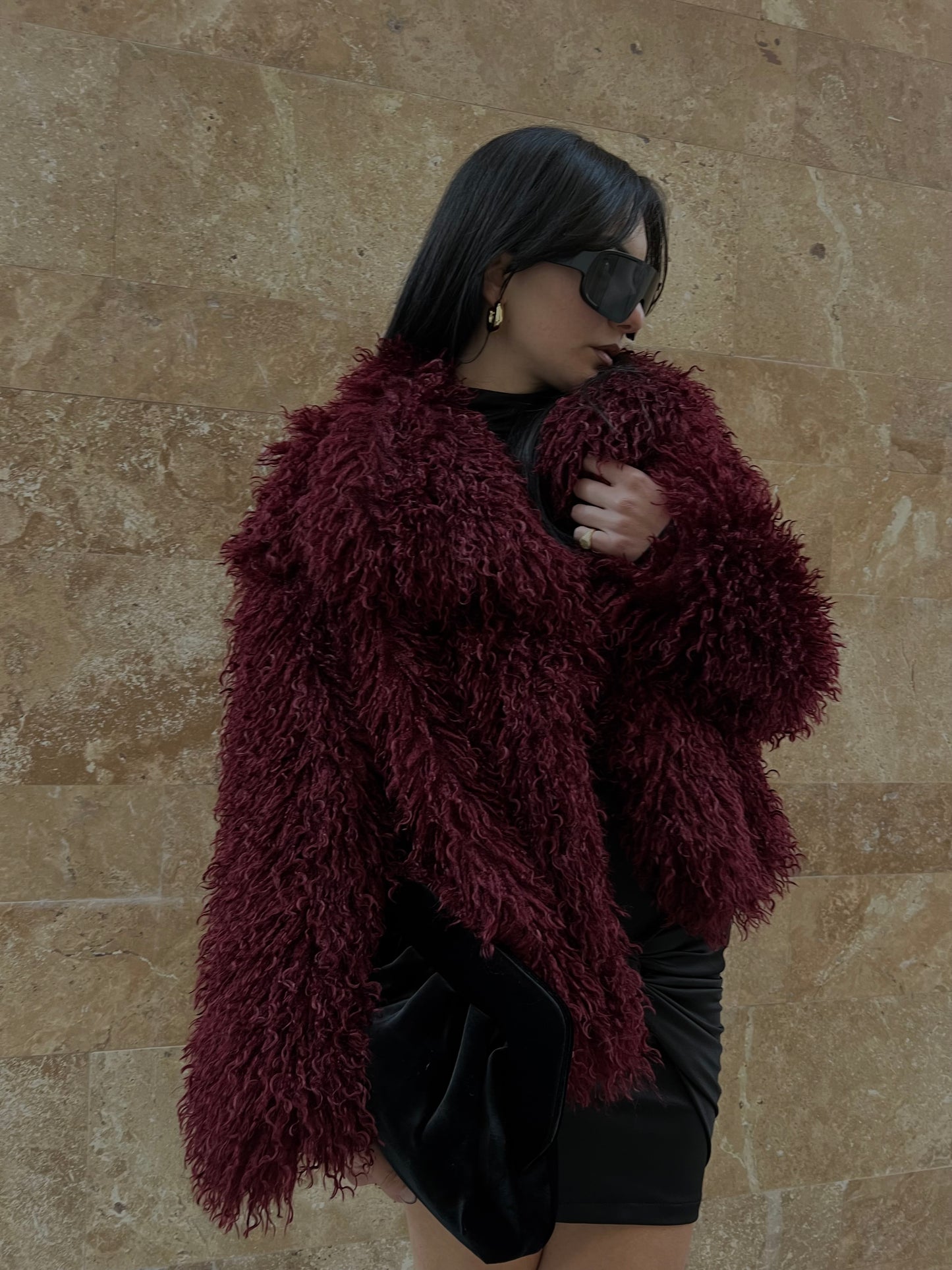 Ecopelliccia burgundy chill