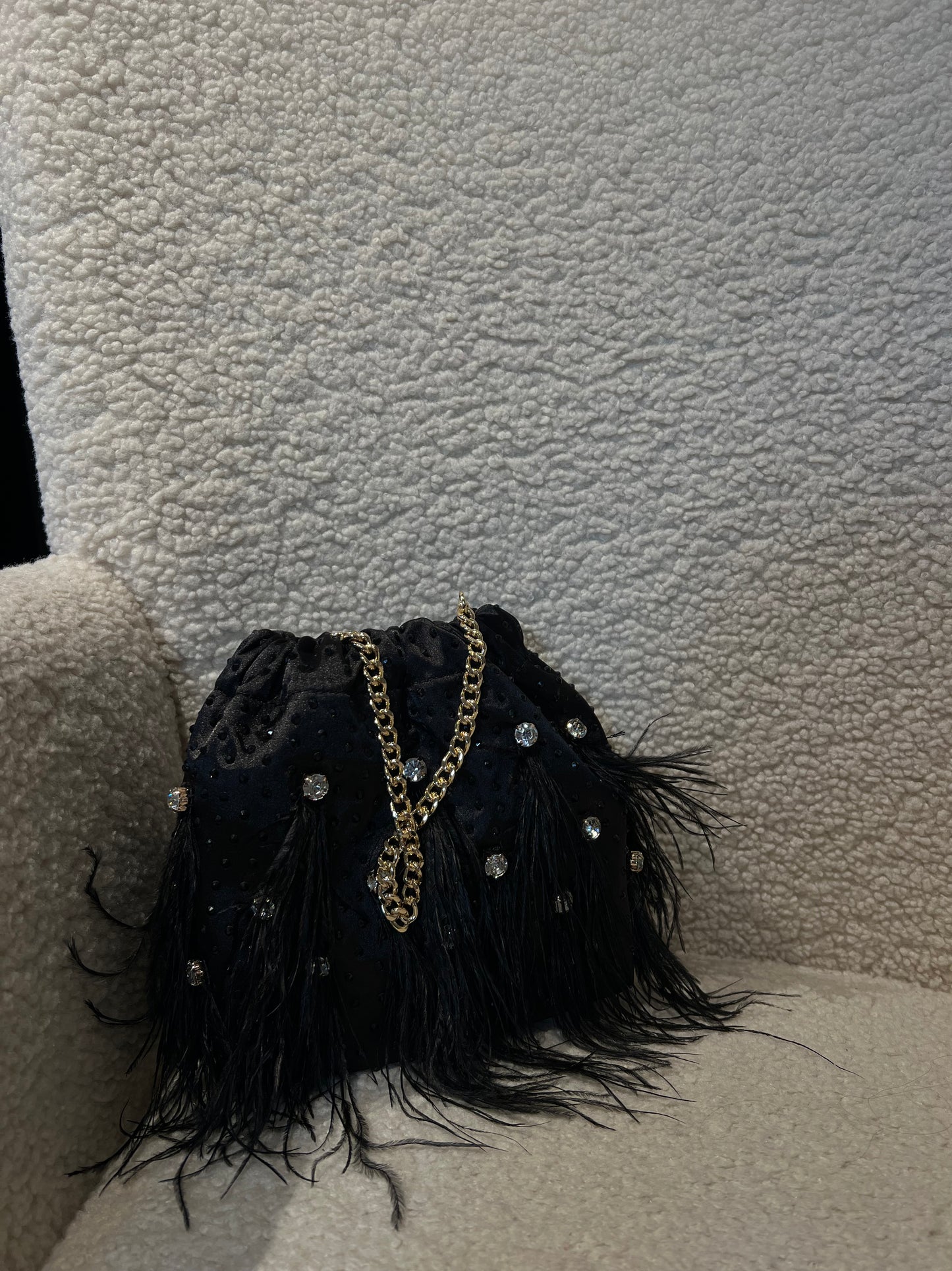 Borsa plumage strass