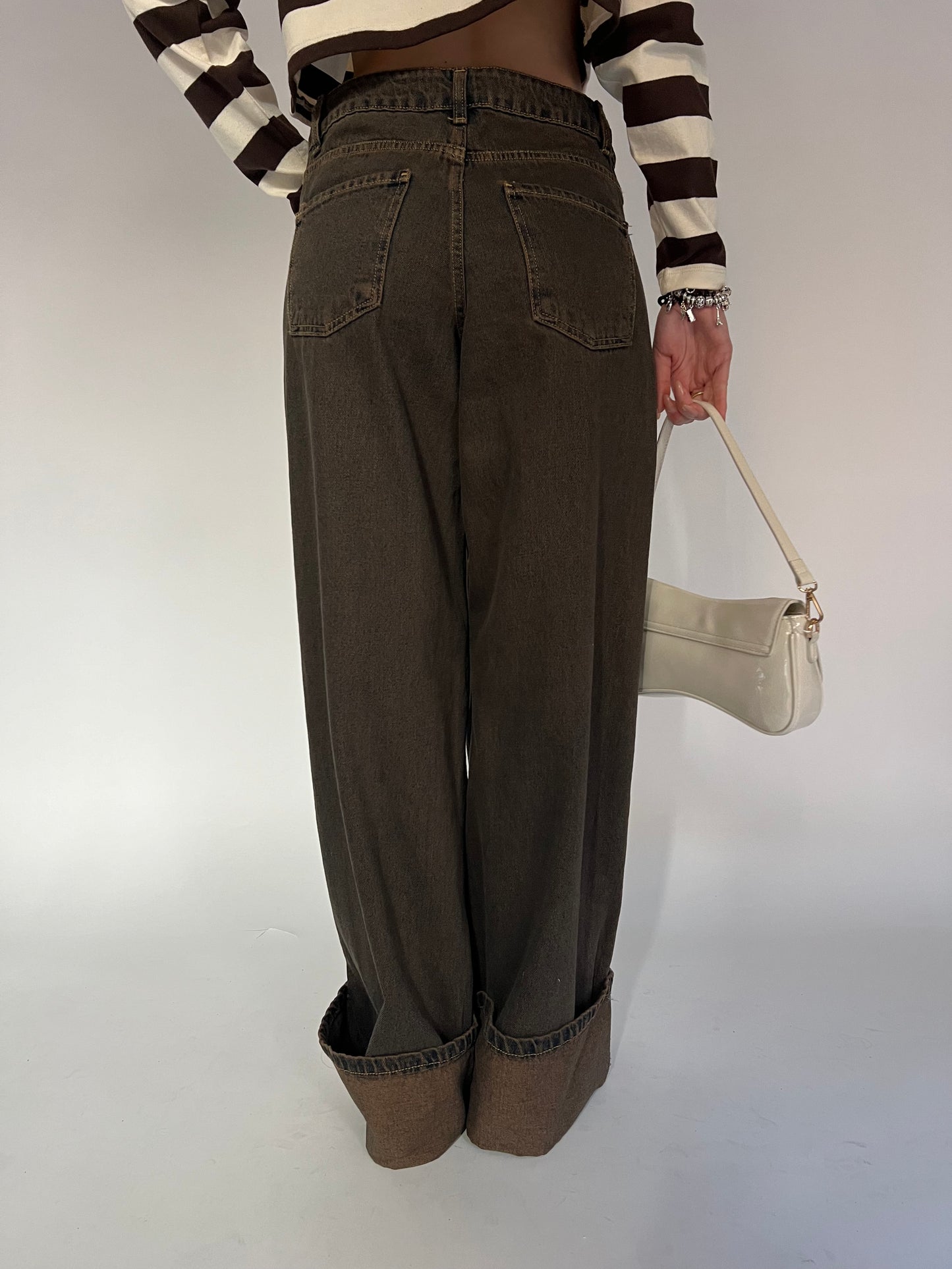 Jeans brown piega