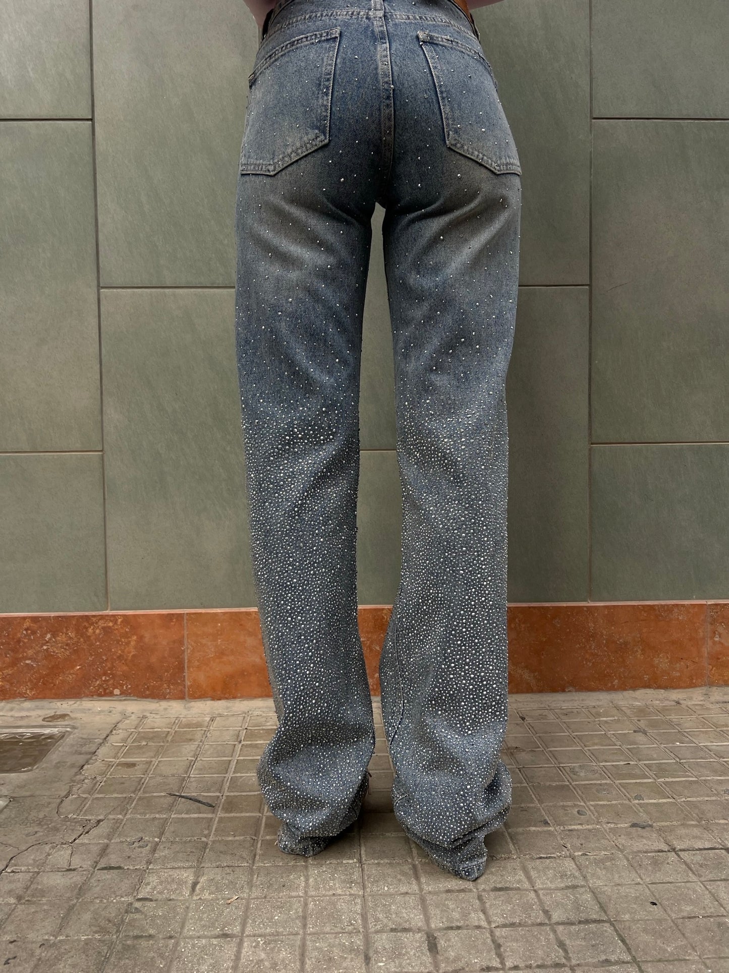 Jeans clear Strass