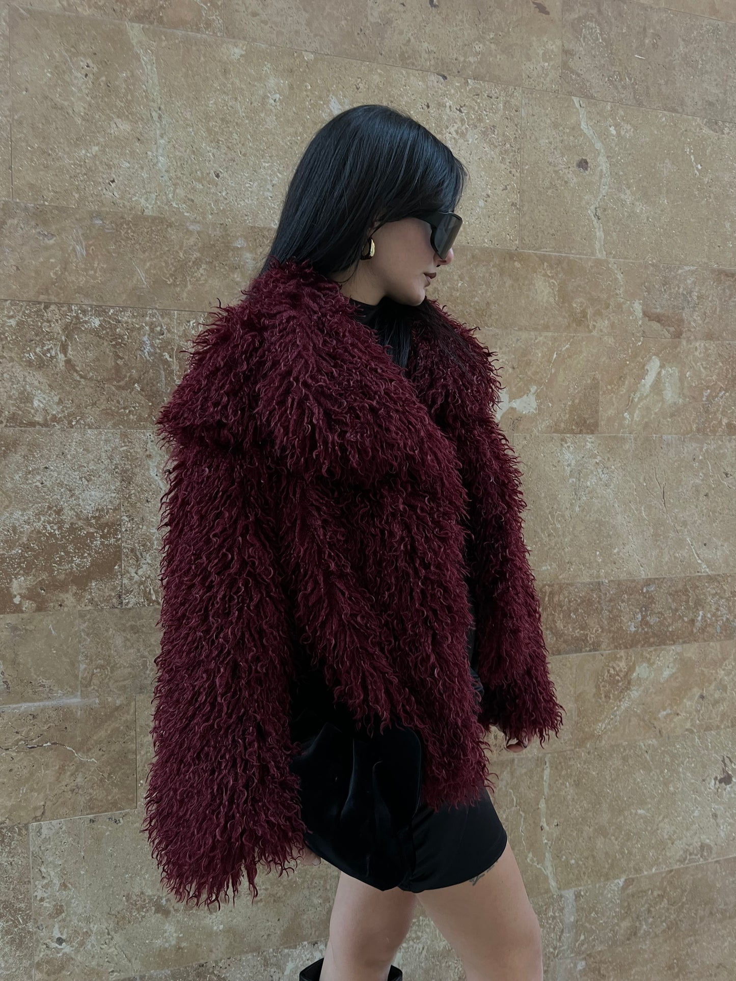 Ecopelliccia burgundy chill