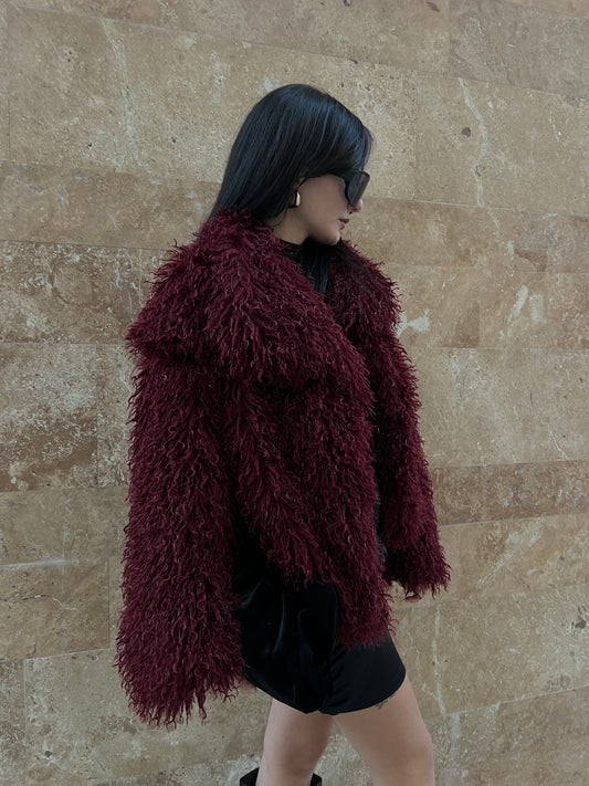 Ecopelliccia burgundy chill