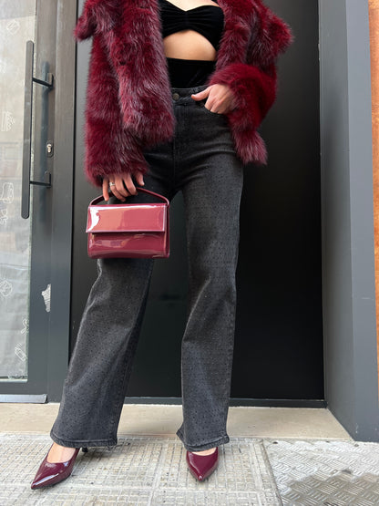 Jeans grey strass
