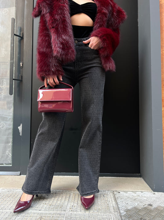 Jeans grey strass