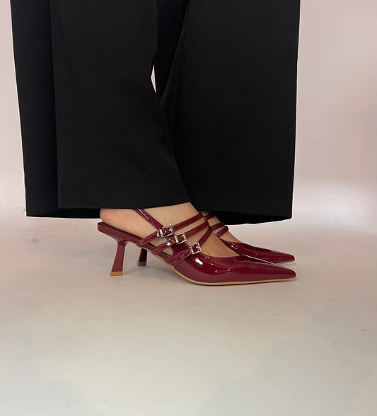Décolleté fibbie burgundy