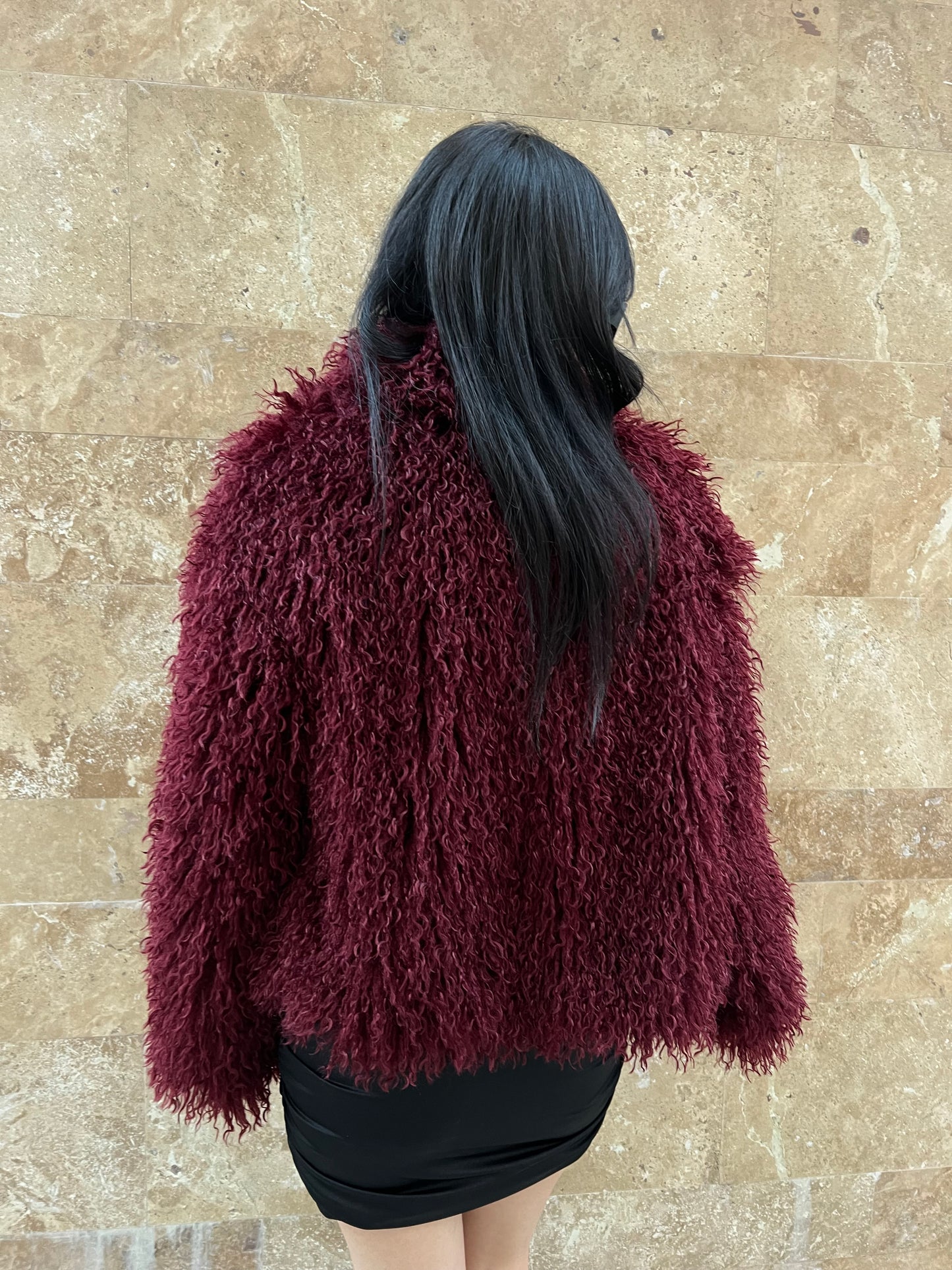 Ecopelliccia burgundy chill