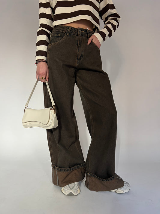 Jeans brown piega