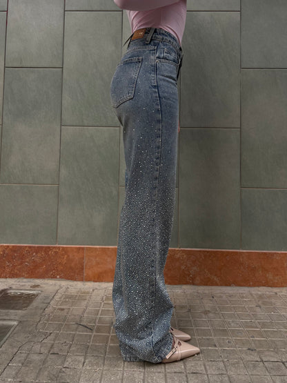 Jeans clear Strass