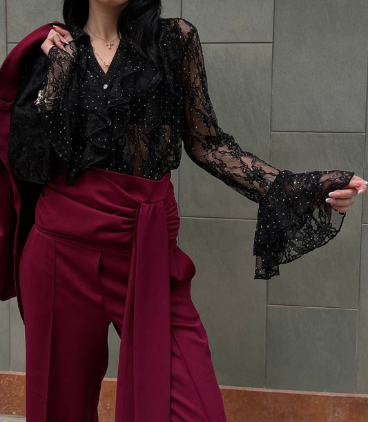 Camicia rete e strass